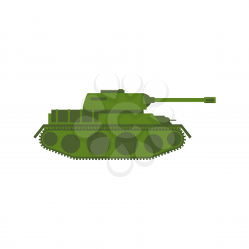 Military tank isolated. Army war machine on white background