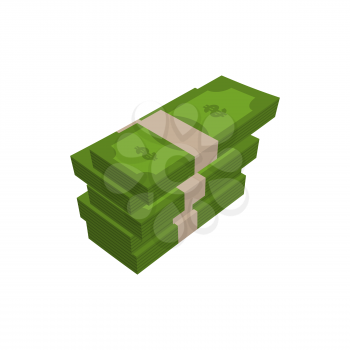 stack of money isolated. pile of cash on white background