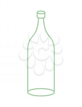 Empty Glass bottle isolated. transparent flask on white background
