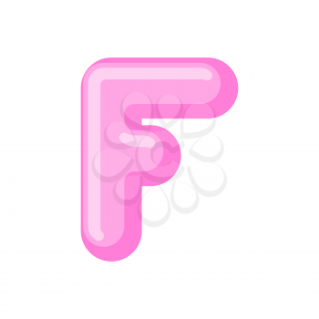 Letter F candy font. Caramel alphabet. lollipop lettering. Sweet ABC sign
