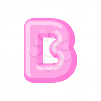 Letter B candy font. Caramel alphabet. lollipop lettering. Sweet ABC sign

