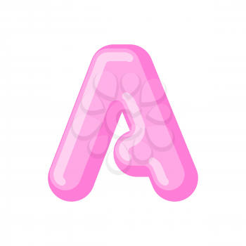 Letter A candy font. Caramel alphabet. lollipop lettering. Sweet ABC sign
