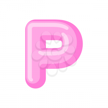 Letter P candy font. Caramel alphabet. lollipop lettering. Sweet ABC sign
