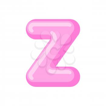 Letter Z candy font. Caramel alphabet. lollipop lettering. Sweet ABC sign

