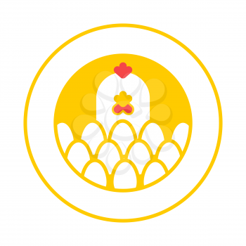 Chicken and egg logo for eggs production. Chicken farm emblem. Poultry farm sign
