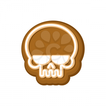 Halloween cookie skull. Cookies for terrible holiday. Vector illustration
