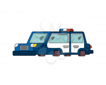 police car cartoon style. patrol car vector illustration
