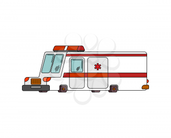 Ambulance car cartoon style. health care car vector illustration
