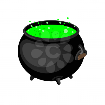 Pot of magical potion isolated. Witch accessory. Halloween illustration.
