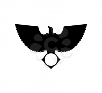 Eagle and circle emblem template. Hawk symbol. Vector illustration
