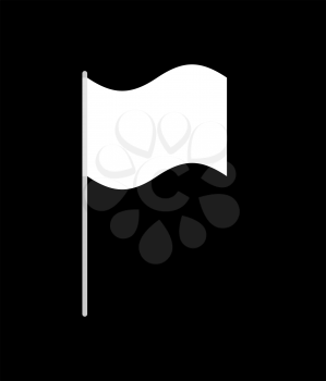 White flag isolated. surrender symbol. Vector illustration
