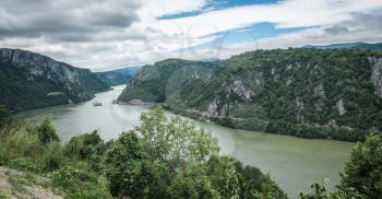 View of the Danube River and Romania from Golo Brdo, Bare Hill and National Park Derdap, Serbia