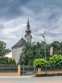 Novi Sad, Serbia - 07-18-2018.  Orthodox Church  in Novi Sad, Serbia in a cloudy summer day