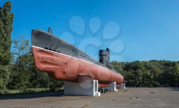 Odessa, Ukraine - 09.18.2018. Memorial of the heroic defense of Odessa in a sunny summer day. Coastal artillery no. 411