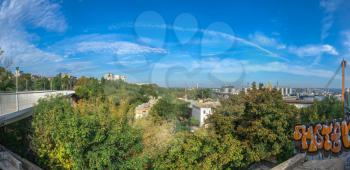 Panoramic view of Teschin bridge in a centre of Odessa city, Ukraine