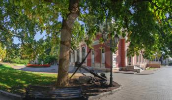 Odessa, Ukraine - 09.25.2018. Theater Square, the most popular tourist place in Odessa, Ukraine in a sunny day