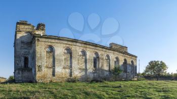 Abandoned Catholic church of the Nativity of the Blessed Virgin Mary in the village of Kamenka, Odessa region, Ukraine