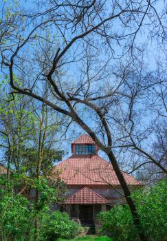 Administration building in Askania-Nova Nature Reserve in Ukraine