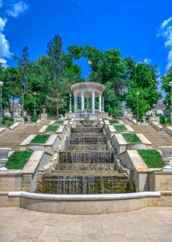 Chisinau, Moldova – 06.28.2019. Cascading stairs or Scara Cascadelor
near the Valea Morilor Lake in Chisinau, Moldova