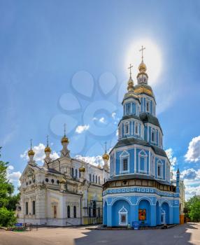 Kharkiv, Ukraine 07.17.2020. Holy Protection Cathedral in Kharkiv, Ukraine on a sunny summer day