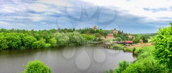 Buki, Ukraine 06.20.2020. Landscape Park and recreational complex in Buki village, Ukraine, on a cloudy summer day