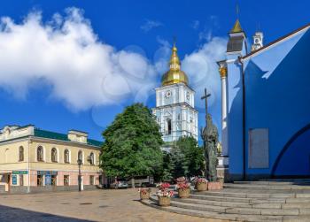 Kyiv, Ukraine 07.11.2020.  St. Michaels Golden-Domed Monastery in Kyiv, Ukraine, on a sunny summer morning