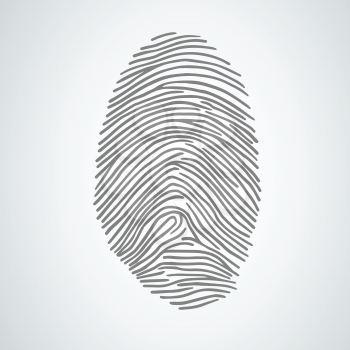 Black fingerprint or fingerprint shape. Vector illustration. Eps8