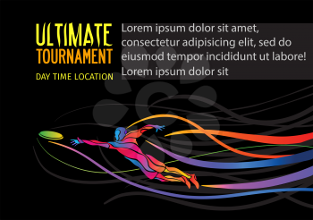 Ultimate sport, flying disc invitation poster or flyer background with empty space, banner template