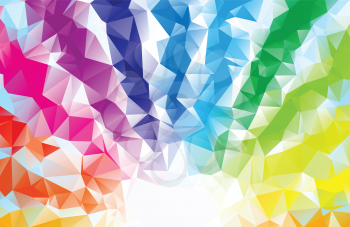 Colorful rainbow polygon background or vector frame. Rainbow colors.