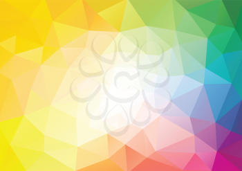 Spectrum polygon background or vector frame. Rainbow multicolor