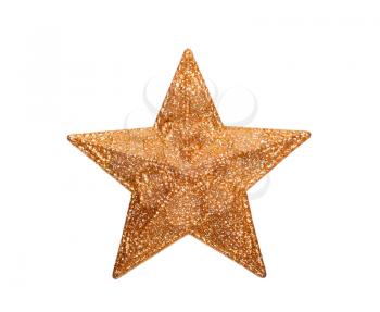 Glitter golden star isolated on white background