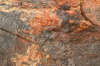 Wet terracotta granite  old stone surface 