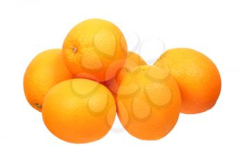 Heap of orange fruits isolated on white background