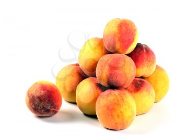 The peaches pyramid isolated on white background