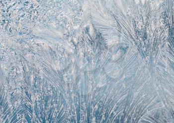 Frost on the window glass for background