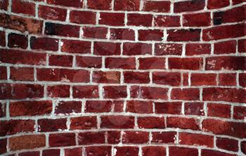 Oval old red brick wall background