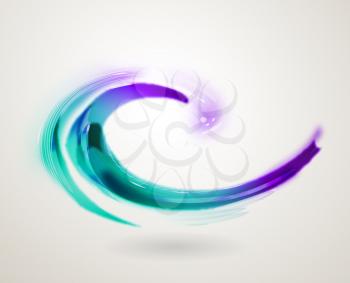 Abstract colorful swirl icon symbol on a white background.