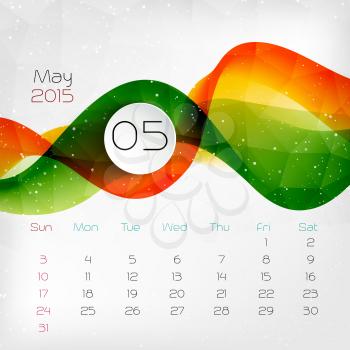 2015 color  Calendar. May. Vector illustration.  EPS 10