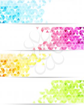 Vector color abstract geometric banner with triangle shapes.