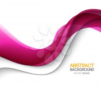 Abstract smooth color wave vector. Curve flow pink motion illustration. Pink wave