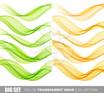 Vector Set of color transparent smoky wave