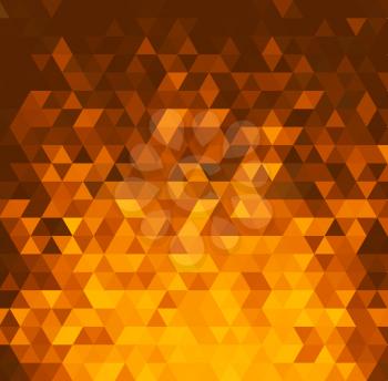 Vector orange Abstract color mosaic background with triangles