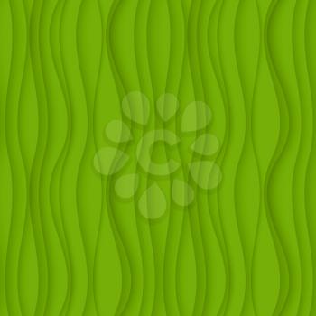 Vector green seamless Wavy background texture.