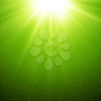 Vector  illustration Abstract green magic light background