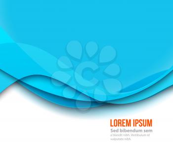 Vector Abstract Blue paper curved lines background. Template brochure design