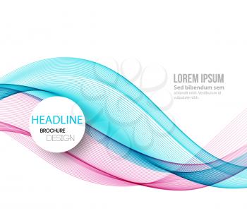 Vector Abstract smoky waves  background. Template brochure design