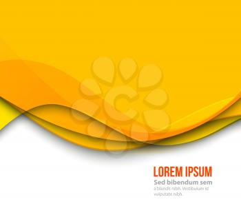 Vector Abstract Yellow paper curved lines background. Template brochure design