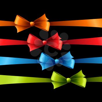 Vector illustration Set of color bow. EPS 10
