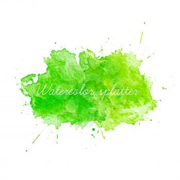 Green Watercolor splatters. Vector illustration
