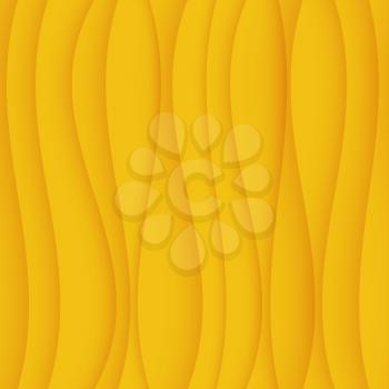 Seamless Wave Pattern. Orange Curved Shapes Background. Regular yellow wave Texture